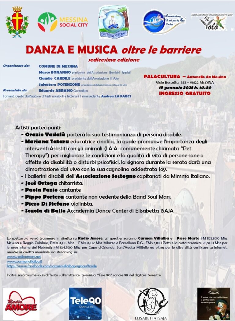 Spettacolo “Danza e Musica oltre le barriere” sedicesima edizione