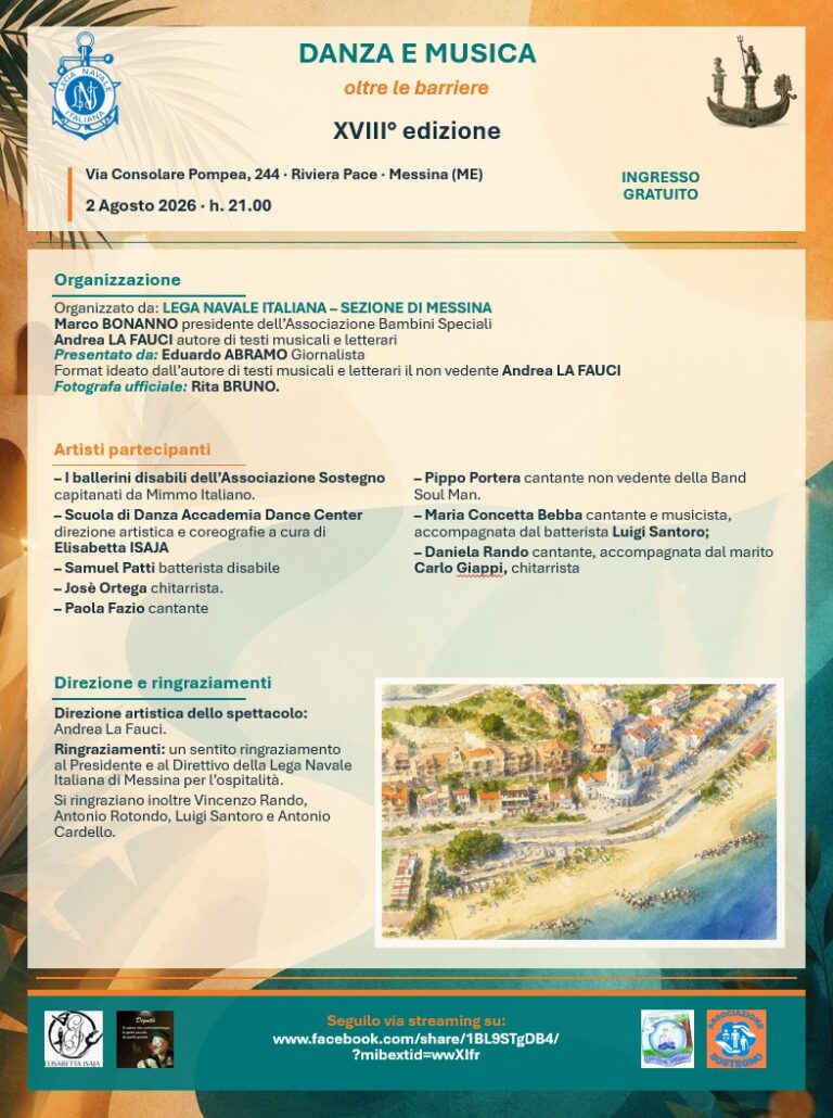 “Danza e Musica oltre le barriere”: a Messina la XVIII edizione dello spettacolo che abbatte ogni confine